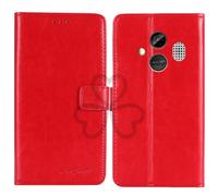 TienJueShi Red Book Stand Retro Business Flip Leather Protector Phone Case Cover Etui Wallet for artfone A400 4G 2.4 inch