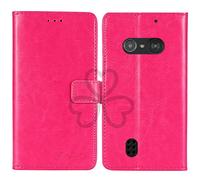 TienJueShi Rosa Flip Retro Support à Rabat Cuir Housse Coque pour Doro 5860 5862 2.4 inch Étui Cas Couverture Protecteur Case Portefeuille Cover