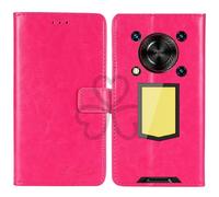 TienJueShi Rosa Flip Retro Support à Rabat Cuir TPU Silicone Housse Coque Étui Cas Couverture Protecteur Case Portefeuille Cover pour Oukitel WP56 5G 6.8 inch
