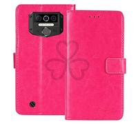 TienJueShi Rosa Flip Retro Support à Rabat Cuir TPU Silicone Housse Coque pour Oukitel WP23 Pro Étui Cas Couverture Protecteur Case Portefeuille Cover