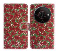TienJueShi Rose Fleur Support à Rabat Coque Étui Couverture Protecteur Housse Case Portefeuille Cover Cas Cuir ZTE Blade A76 5G 6.75 inch