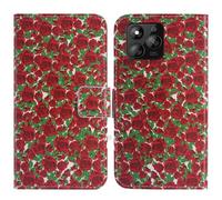 TienJueShi Rose Fleur Support à Rabat Coque Étui Couverture Protecteur Housse Case Portefeuille Cover Cas Cuir Energizer E288s 2.8 inch