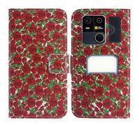 TienJueShi Rose Fleur Support à Rabat Coque Étui Couverture Protecteur Housse Case Portefeuille Cover Cas Cuir AGM G3 Pro 6.72 inch