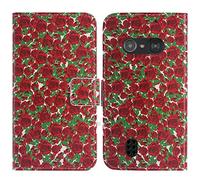 TienJueShi Rose Fleur Support à Rabat Coque Étui Couverture Protecteur Housse pour Doro 5860 5862 2.4 inch Case Portefeuille Cover Cas Cuir
