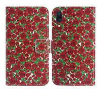 TienJueShi Rose Fleur Support à Rabat Coque Étui Couverture Protecteur Housse pour Konrow Sky 55 5.5 inch Case Portefeuille Cover Cas Cuir