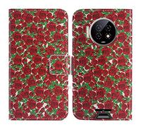 TienJueShi Rose Fleur Support à Rabat Coque Étui TPU Silicone Couverture Protecteur Housse Case Portefeuille Cover Cuir pour Energizer Hard Case P28K 6.78 inch