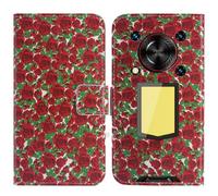 TienJueShi Rose Fleur Support à Rabat Coque Étui TPU Silicone Couverture Protecteur Housse Case Portefeuille Cover Cuir pour Oukitel WP56 5G 6.8 inch