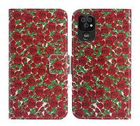 TienJueShi Rose Fleur Support à Rabat Coque Étui TPU Silicone Couverture Protecteur Housse pour Doro 8220 6.1 inch Case Portefeuille Cover Cuir