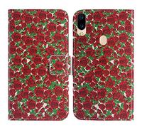 TienJueShi Rose Fleur Support à Rabat Coque Étui TPU Silicone Couverture Protecteur Housse pour Orange Neva Play 6.26 inch Gel Case Portefeuille Cover Cuir