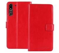 TIENJUESHI Rouge Flip Cuir Housse Coque Pour Doro 8062 5.7 inch Étui Couverture Case Portefeuille Cover