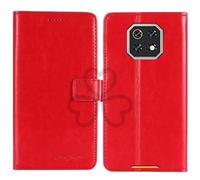 TienJueShi Rouge Flip Retro Support à Rabat Cuir Housse Coque Étui Cas Couverture Protecteur Case Portefeuille Cover pour Cubot Kingkong ES 3 6.745 inch
