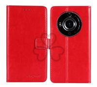 TienJueShi Rouge Flip Retro Support à Rabat Cuir Housse Coque pour HOTWAV T7 6.52 inch Étui Cas Couverture Protecteur Case Portefeuille Cover