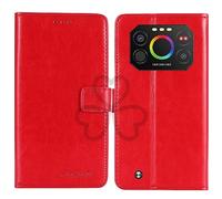 TienJueShi Rouge Flip Retro Support à Rabat Cuir Housse Coque pour IIIF150 Air1 Ultr 6.8 inch Étui Cas Couverture Protecteur Case Portefeuille Cover