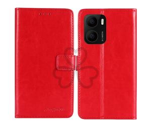 TienJueShi Rouge Flip Retro Support à Rabat Cuir Housse Coque pour Logicom Onix 6.5 inch Étui Cas Couverture Protecteur Case Portefeuille Cover