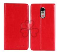 TienJueShi Rouge Flip Retro Support à Rabat Cuir Housse Coque pour Swissvoice s510-C s510-M 5 inch Étui Cas Couverture Protecteur Case Portefeuille Cover