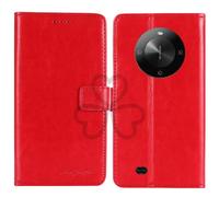 TienJueShi Rouge Flip Retro Support à Rabat Cuir TPU Silicone Housse Coque Étui Cas Couverture Protecteur Case Portefeuille Cover pour FOSSiBOT F105 6.745 inch