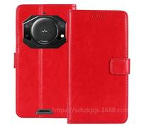 TienJueShi Rouge Flip Retro Support à Rabat Cuir TPU Silicone Housse Coque pour FOSSiBOT F101 Pro 5.45 inch Étui Cas Couverture Protecteur Case Portefeuille Cover