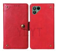 TIENJUESHI Rouge Magnétique Cuir Housse Flip Case Pour Fairphone 4 6.3 inch Coque Étui Couverture Cover Portefeuille