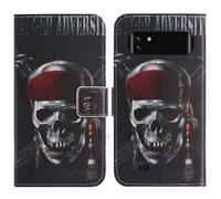 TienJueShi Skull Coque tui Couverture Housse Pour Logicom Xtrem 650 651 inch Case Portefeuille Cover Cuir COQUE TELEPHONE