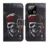 TienJueShi Skull Support à Rabat Coque Étui Couverture Protecteur Housse Case Portefeuille Cover Cas Cuir Gigaset GS6 Pro 6.67 inch