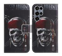 TienJueShi Skull Support à Rabat Coque Étui Couverture Protecteur Housse Case Portefeuille Cover Cas Cuir OUKITEL C26 6.63 inch