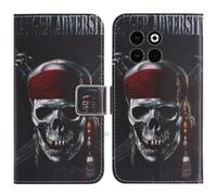 TienJueShi Skull Support à Rabat Coque Étui Couverture Protecteur Housse Case Portefeuille Cover Cas Cuir Gigaset GX50 6.77 inch