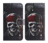 TienJueShi Skull Support à Rabat Coque Étui Couverture Protecteur Housse pour Logicom Lunar Pro 6.5 inch Case Portefeuille Cover Cas Cuir