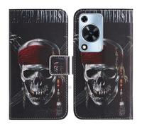 TienJueShi Skull Support à Rabat Coque Étui TPU Silicone Couverture Protecteur Housse Case Portefeuille Cover Cuir pour Huawei Enjoy 70 6.75 inch