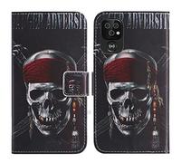 TienJueShi Skull Support à Rabat Coque Étui TPU Silicone Couverture Protecteur Housse pour Doro 8100 8110 Plus 6.008 inch Case Portefeuille Cover Cuir