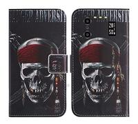 TienJueShi Skull Support à Rabat Coque Étui TPU Silicone Couverture Protecteur Housse pour IIIF150 B1 Pro 6.5 inch Case Portefeuille Cover Cuir