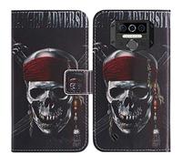 TienJueShi Skull Support à Rabat Coque Étui TPU Silicone Couverture Protecteur Housse pour Oukitel WP23 Pro Case Portefeuille Cover Cuir