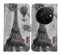 TienJueShi Tour Eiffel Support à Rabat Coque Étui Couverture Protecteur Housse Case Portefeuille Cover Cas Cuir ZTE Blade A76 5G 6.75 inch