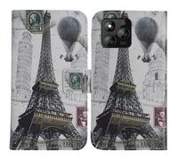TienJueShi Tour Eiffel Support à Rabat Coque Étui Couverture Protecteur Housse Case Portefeuille Cover Cas Cuir Energizer E288s 2.8 inch