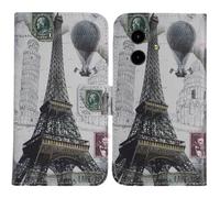 TienJueShi Tour Eiffel Support à Rabat Coque Étui Couverture Protecteur Housse Case Portefeuille Cover Cas Cuir Gigaset GX30 6.58 inch
