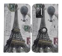TienJueShi Tour Eiffel Support à Rabat Coque Étui Couverture Protecteur Housse pour Crosscall Stellar x5 6.49 inch Case Portefeuille Cover Cas Cuir