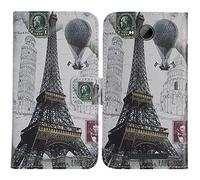 TienJueShi Tour Eiffel Support à Rabat Coque Étui Couverture Protecteur Housse pour Logicom Le Swipe 5 inch Case Portefeuille Cover Cas Cuir