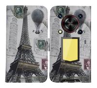 TienJueShi Tour Eiffel Support à Rabat Coque Étui TPU Silicone Couverture Protecteur Housse Case Portefeuille Cover Cuir pour Oukitel WP56 5G 6.8 inch