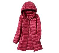 TienNew Doudoune Legere Longue Capuche Femme (S - 6XL) Hiver Veste Doudoune Matelassée Ultra Légère Femme Manteau Doudoune Plume Oversize Fine Femme Grande Taille Parka Doudoune Duvet Matelassé