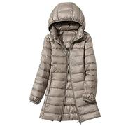 TienNew Doudoune Legere Longue Capuche Femme (S - 6XL) Hiver Veste Doudoune Matelassée Ultra Légère Femme Manteau Doudoune Plume Oversize Fine Femme Grande Taille Parka Doudoune Duvet Matelassé