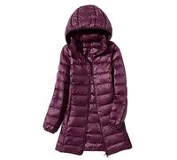 TienNew Doudoune Legere Longue Capuche Femme (S - 6XL) Hiver Veste Doudoune Matelassée Ultra Légère Femme Manteau Doudoune Plume Oversize Fine Femme Grande Taille Parka Doudoune Duvet Matelassé