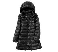 TienNew Doudoune Legere Longue Capuche Femme (S - 6XL) Hiver Veste Doudoune Matelassée Ultra Légère Femme Manteau Doudoune Plume Oversize Fine Femme Grande Taille Parka Doudoune Duvet Matelassé