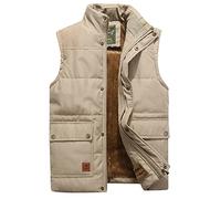 TienNew Hommes Grandes Tailles M-7XL Veste sans Manches en Polaire, col Droit, Poches zippées, Pour Sports Ski Golf Chasse Pêche Voyages Randonnée