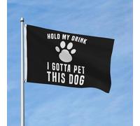 Tiens mon verre, j'ai des caresses ! Drapeaux pour chats 90 x 150 cm, bannière double face de bienvenue, décoration murale pour chambre d'étudiant, décoration murale colorée pour chambre d'étudiant