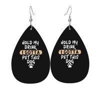 Tiens Mon Verre, Je Dois Caresser Ce Chien Femme Boucles D'Oreilles Pendantes Élégantes Boucle Doreille Fantaisie Boucles D'Oreilles Pour Cadeau Mariage Fête