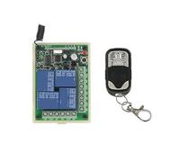 TIEOAXFT Carte électronique for ouvre-Portail Coulissant, Interrupteur de télécommande 4 canaux DC12V/24V for Moteur, Tige poussée, Lampe, avertisseur sonore(433 MHZ-24; 2)