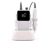 TIEOAXFT Perceuse à Ongles électrique Professionnelle, 35000 TR/Min, Lime à Ongles Rechargeable, Accessoires for Vernis à Ongles Gel, Ponceuse à Faible Bruit(White)