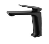 TIEOAXFT Robinet de lavabo à Eau Chaude et Froide, mitigeur de Salle de Bain monotrou à poignée Unique, système de mitigeur de Salle de Bain monté sur Le Pont(Matt Black)