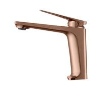 TIEOAXFT Robinet de lavabo à Eau Chaude et Froide, mitigeur de Salle de Bain monotrou à poignée Unique, système de mitigeur de Salle de Bain monté sur Le Pont(Rose Gold)