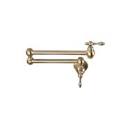 TIEOAXFT Robinet de Remplissage de Casserole en Laiton doré brossé, Robinet de Cuisine à Eau Froide Simple, Robinet d'évier Mural, Bec Rotatif et Pliable, Installation Simple(Matte Black A)