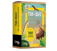 Tier-Quiz. 100 Fragen über Tiere für Quizfans und Tierfans (100 Fragen & Antworten): National Geographic Kids; 100 Fragekarten in einer Aufbewahrungsbox; für Kinder ab 5 Jahren